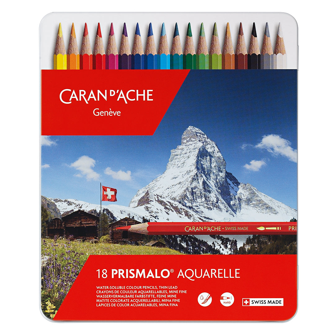 Lápis Aquarelado Caran D'Ache Prismalo 18 Cores
